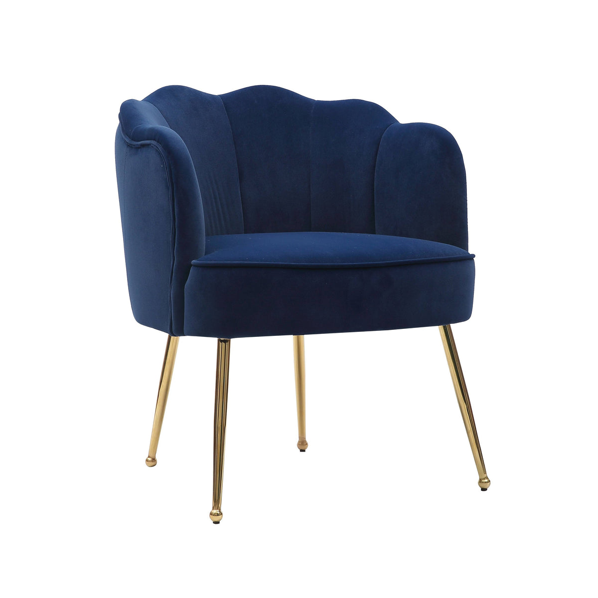 Blue Velvet Accent Chair with Gold Metal Legs R928