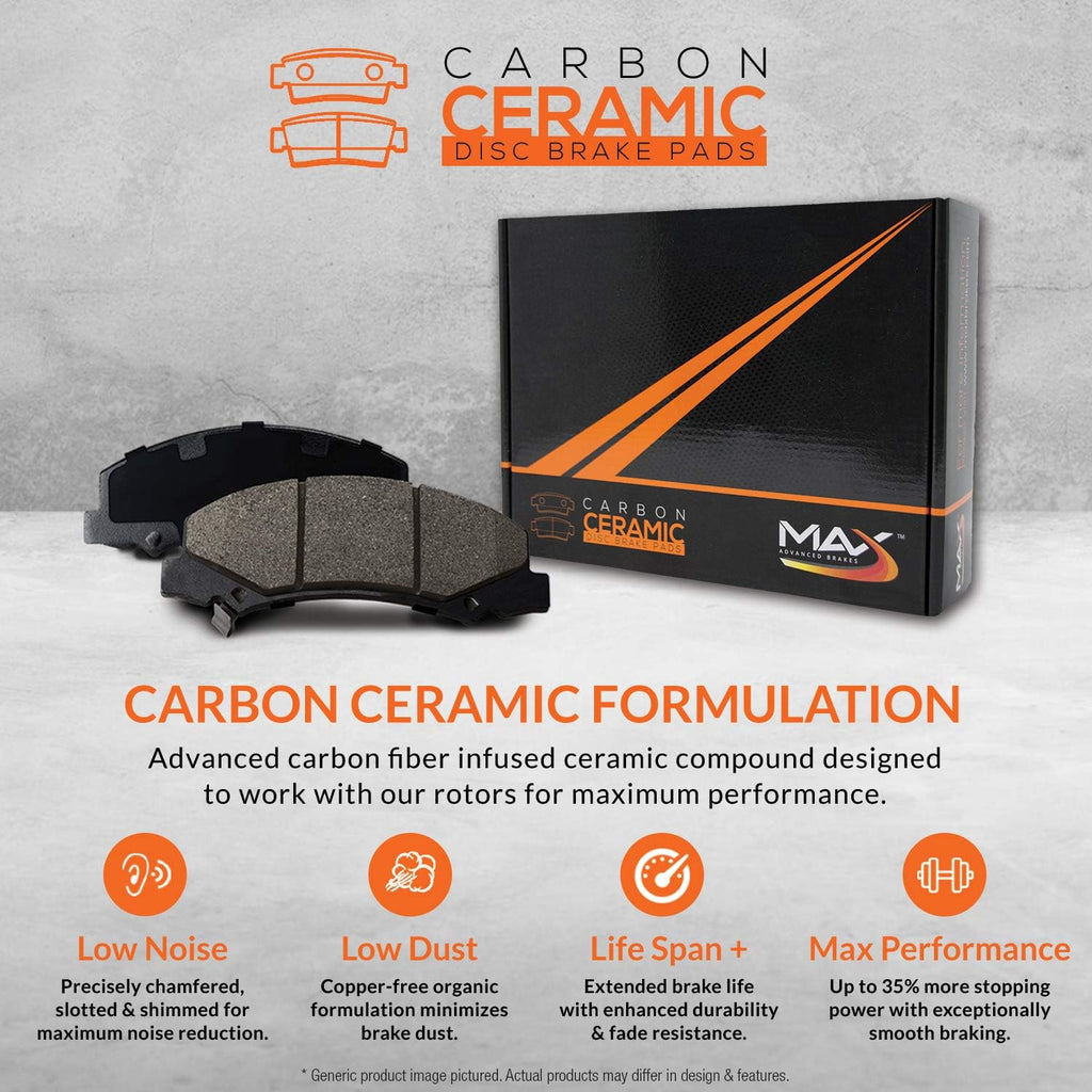 Max Brakes Premium OE Rotors with Carbon Ceramic Pads Z48570