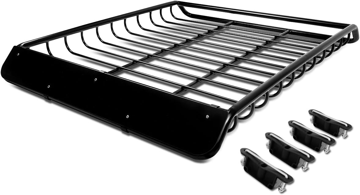 Black Mild Steel Roof Rack Cargo Carrier Basket D402481