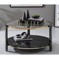 Clear Glass Faux Black Marble Coffee Table G9500