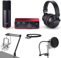 USB Audio Interface with CM25 Condenser Microphone and SH-450 Headphones H196