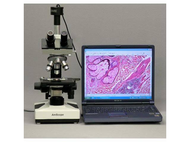 Compound Trinocular Microscope with WF10x WF16x WF20x Eyepieces 40X-2000X Magnification O1142