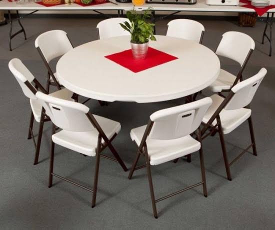 Commercial Round Folding Table 4 Pack Almond V664