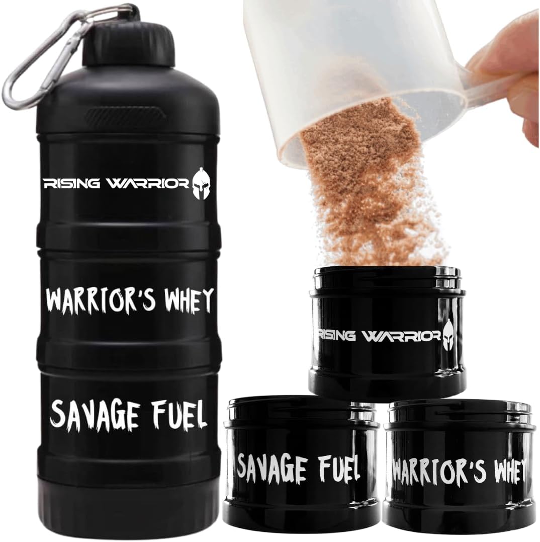 Portable Protein Powder Stackable Container with Top Cap Funnel B20763