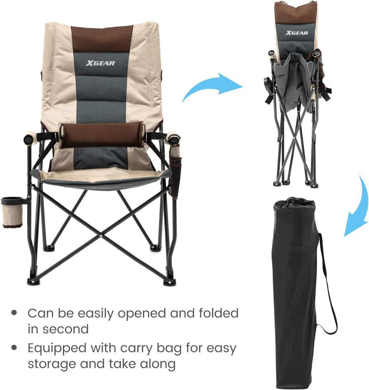 Folding Camp Chair with Lumbar Support Z8151