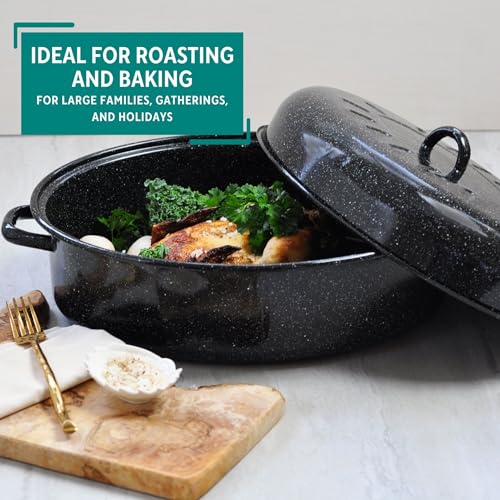 Black Covered Oval Roaster with Lid V643597