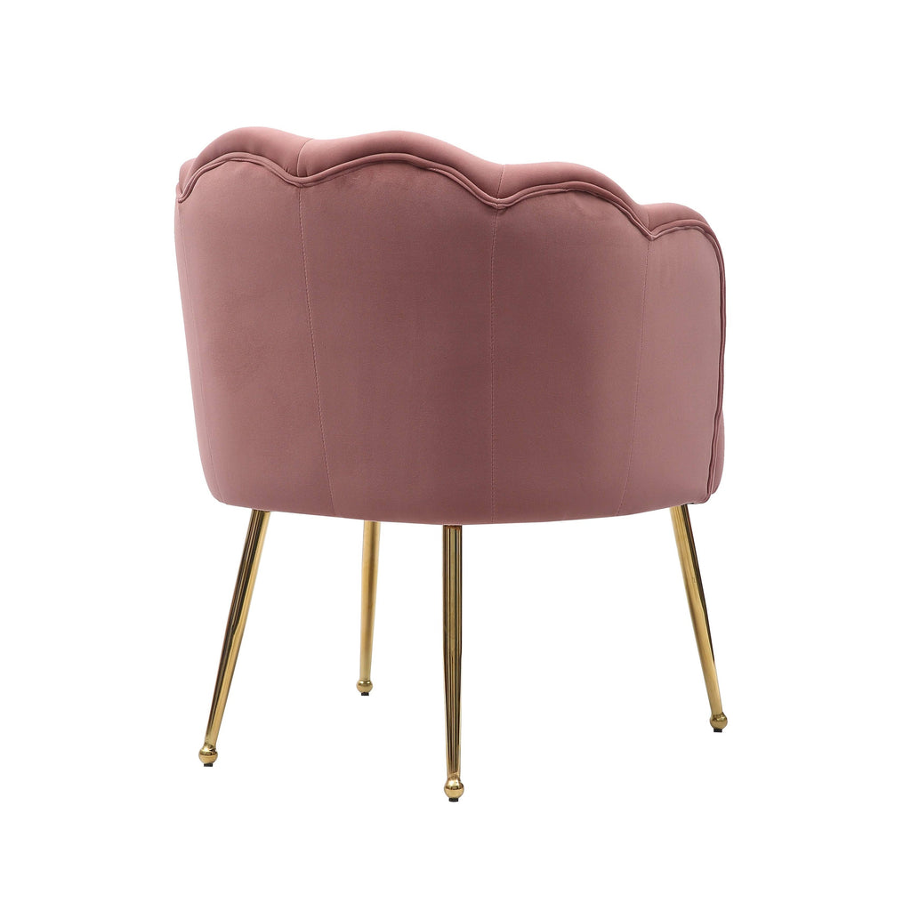 Blue Velvet Accent Chair with Gold Metal Legs R928