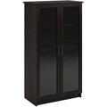 Espresso Glass Door Bookcase V9691