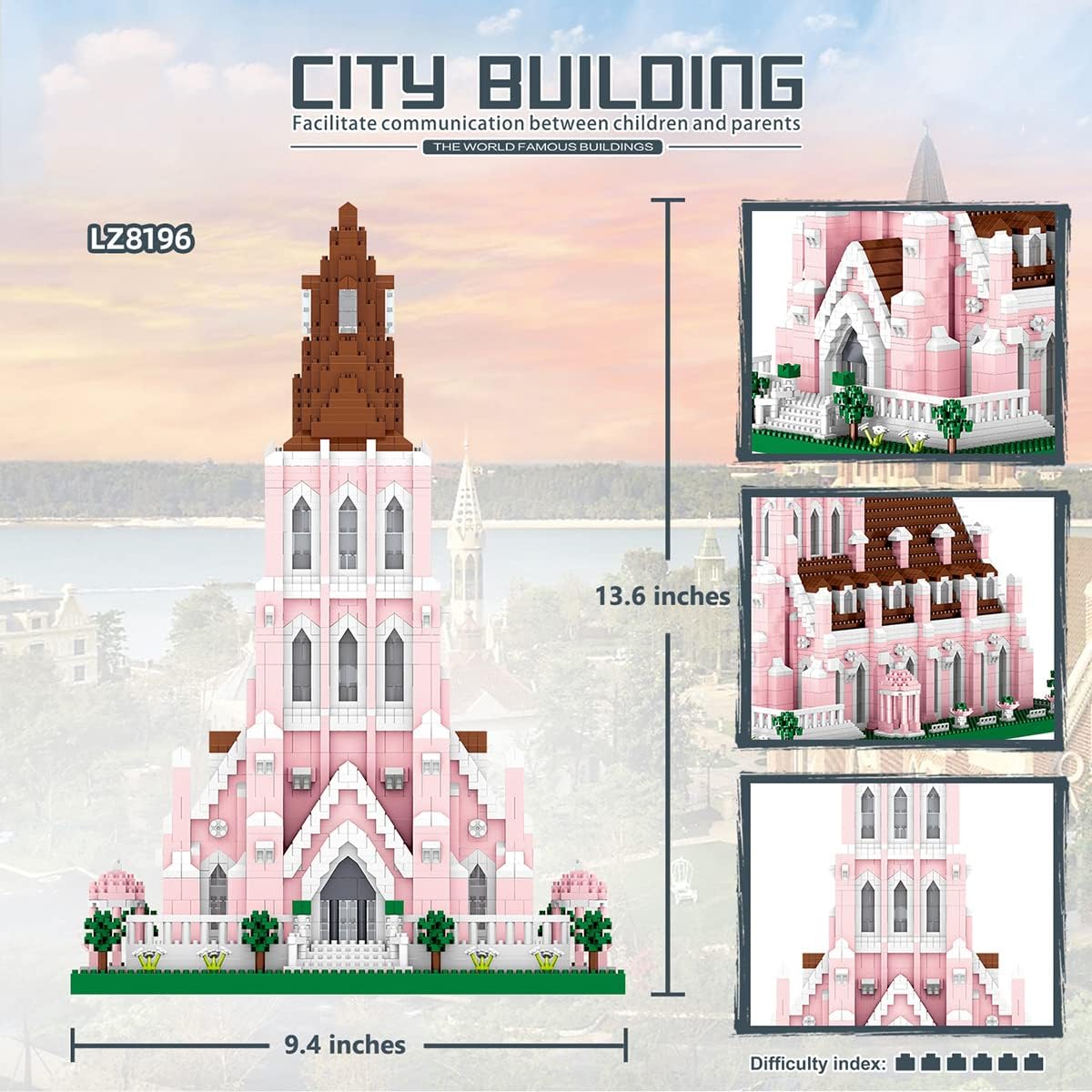 Pink Micro Mini Building Blocks 5,153 pcs 3D Puzzle M604488