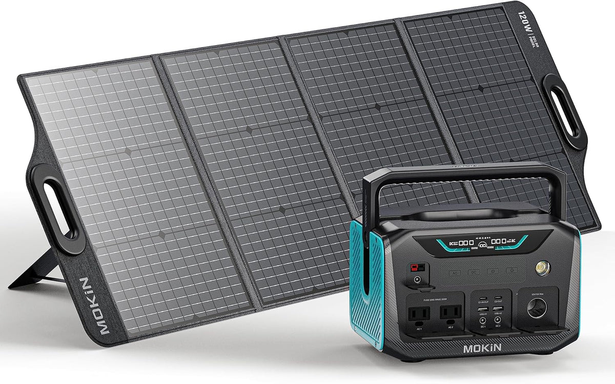 300W Portable Power Station with 120W Foldable Solar Panel W41148