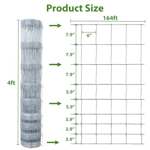 4×164ft Woven Galvanized Cattle Panel A943