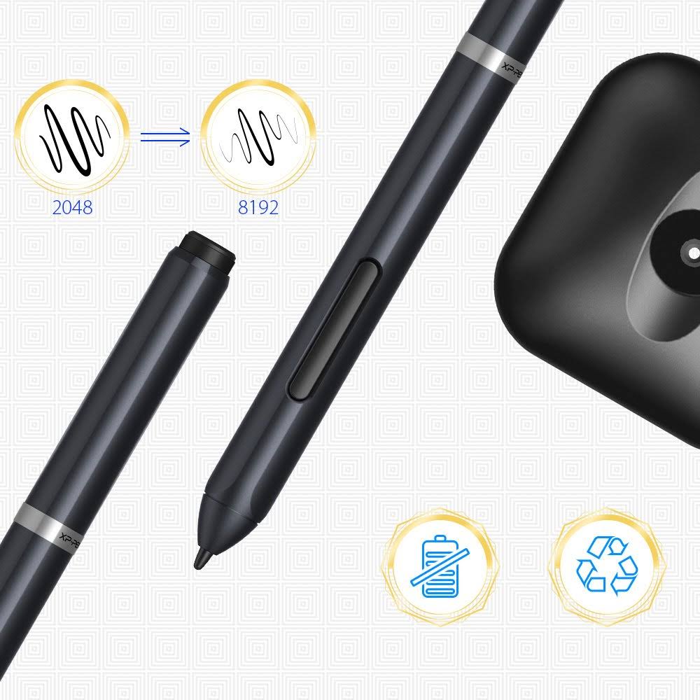 10x6.25 inch Digital Graphics Drawing Tablet with Battery-Free Stylus W671841