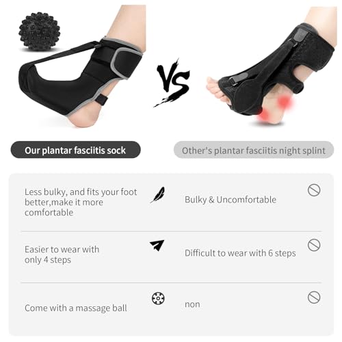 Plantar Fasciitis Night Splint Sock with Massage Ball V4943