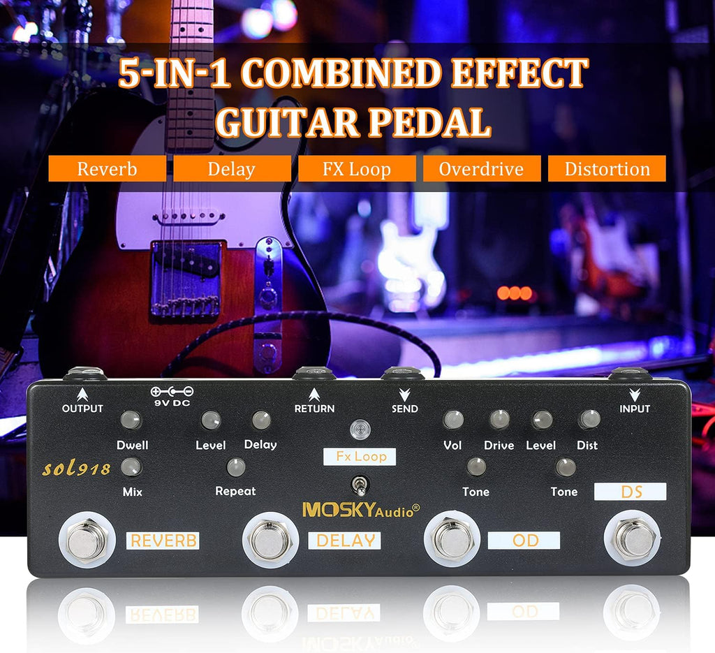 5-in-1 Multi Effect Guitar Pedal W9999