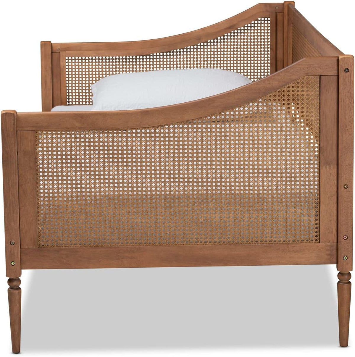 Brown Finished Wood and Synthetic Rattan Twin Size Daybed K144780