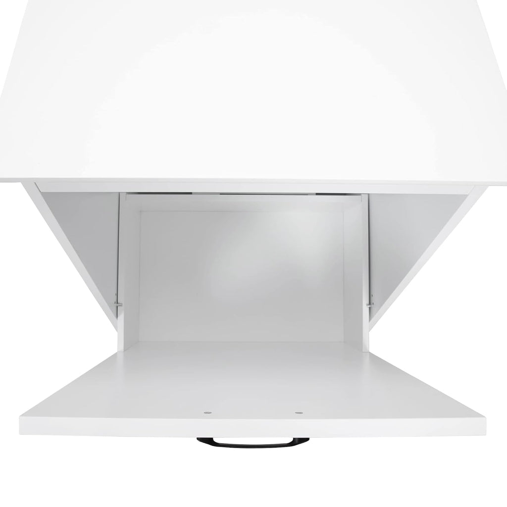 White Wooden Tilt Out Trash Cabinet, Holds 13 Gallons L47442