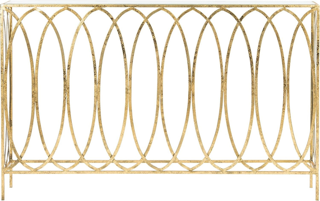 Gold Foil and Glass Console Table H788