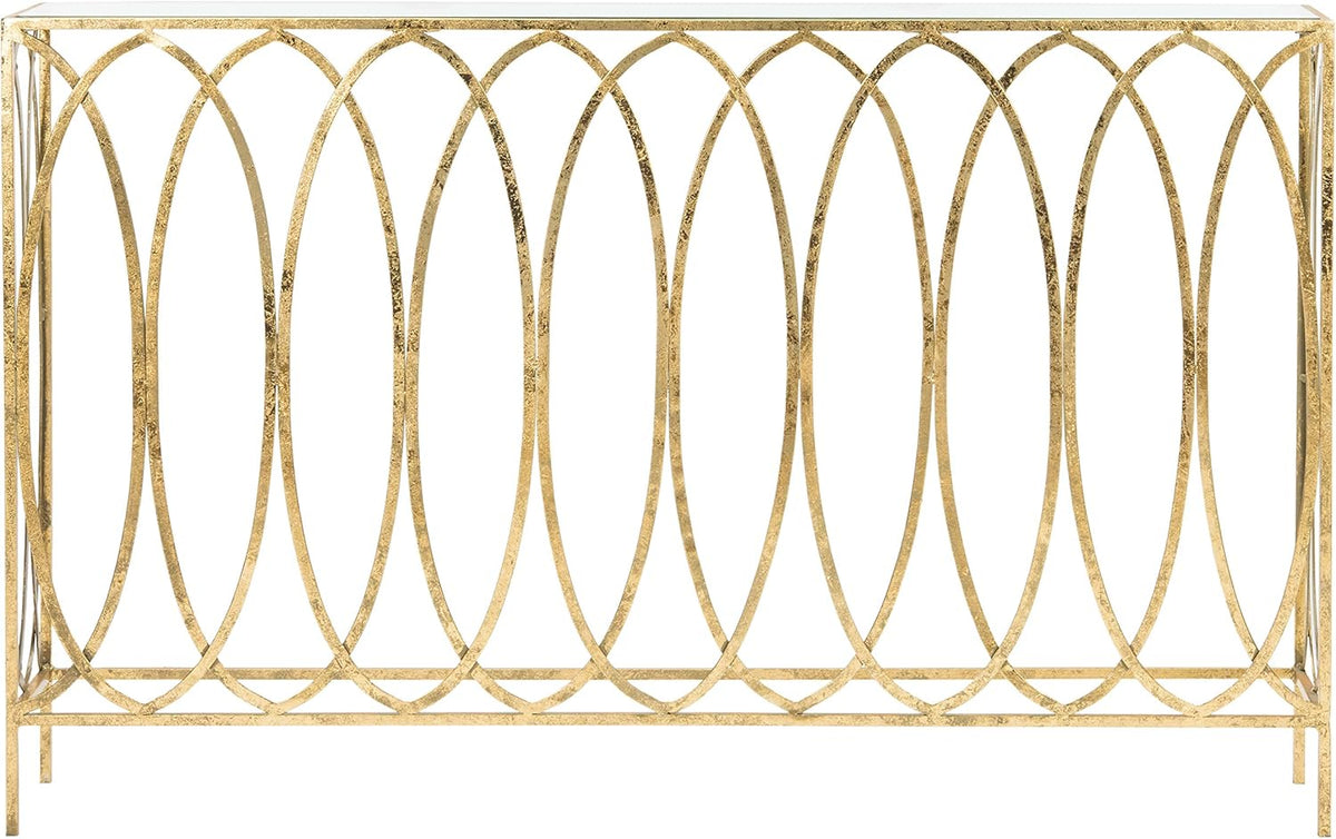 Gold Foil and Glass Console Table H788