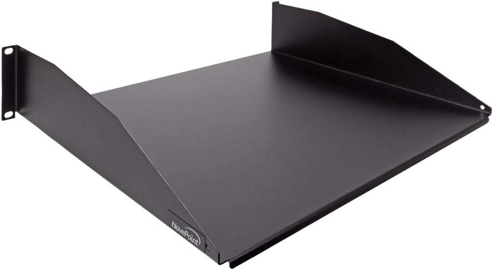 2U 19-Inch Rack Mount Cantilever Server Cabinet Shelf Black T5363