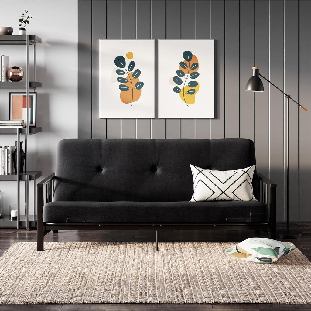 Black Metal Arm Futon Frame Z8785