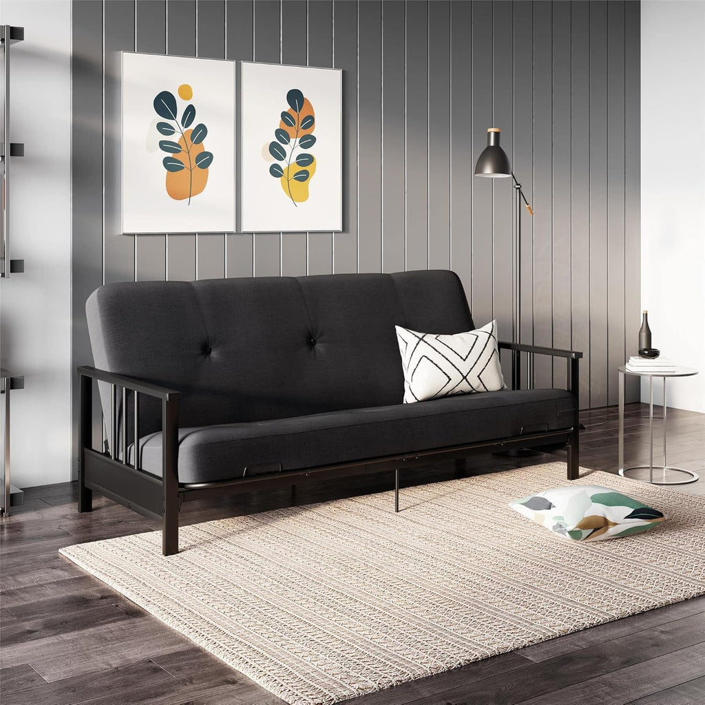 Black Metal Arm Futon Frame Z8785