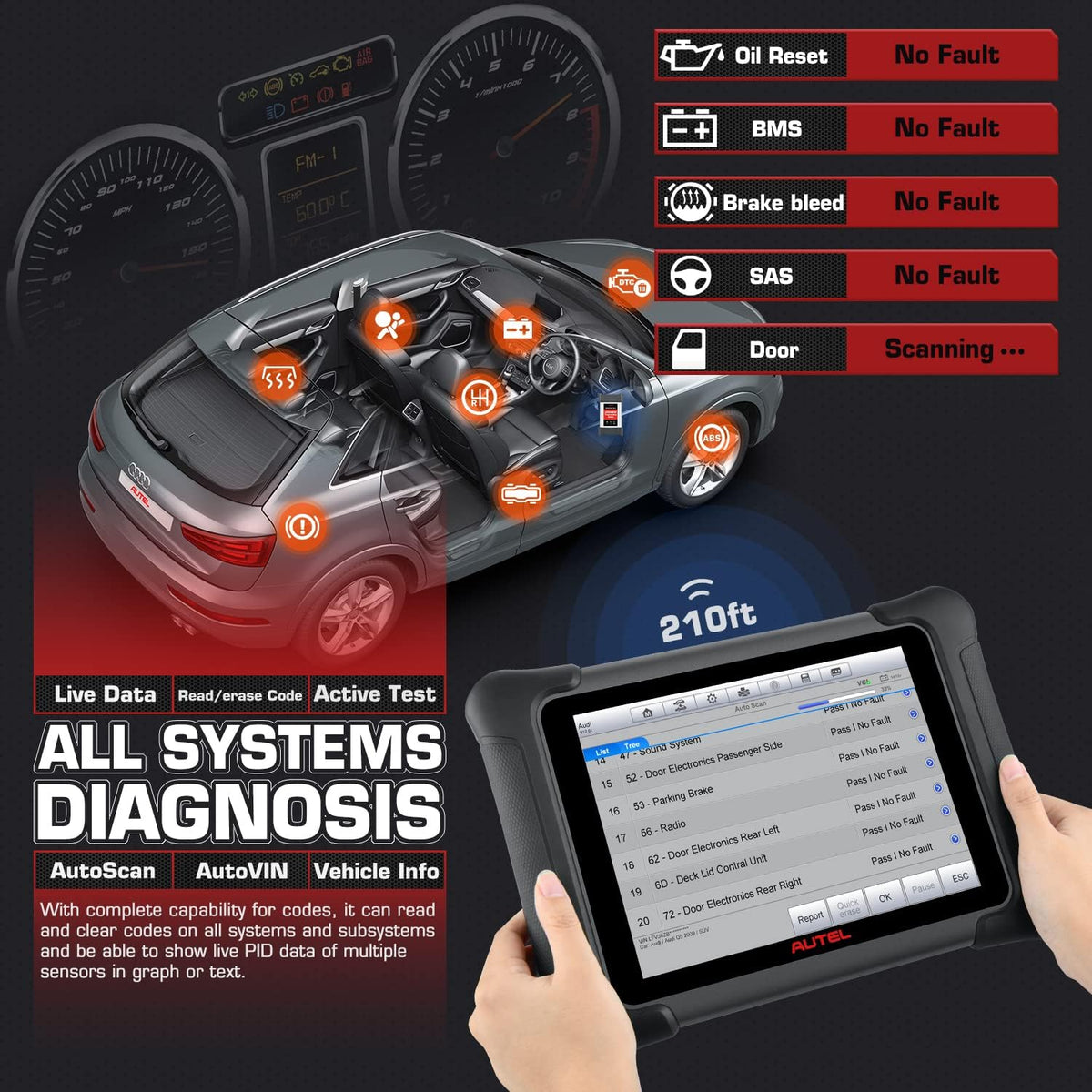 Autel Scanner MaxiSys Elite II, 2022 Newer Model, Hardware Same as Autel MS909, J2534 ECU Programming & Coding, Bi-Directional Control, 38+ Services G254763