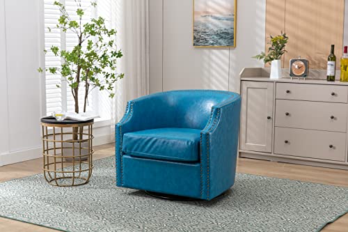 Brown Faux Leather Swivel Accent Chair Set of 2 V665159
