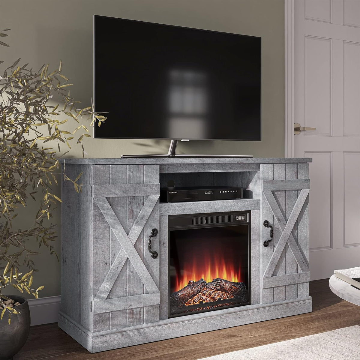 Espresso Electric Fireplace TV Stand B471