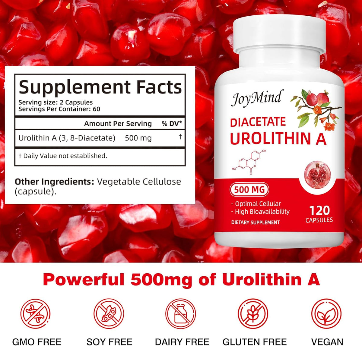 Urolithin A 500mg 120 Vegan Capsules Q69911