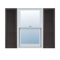 Vinyl Cathedral Top Open Louver Shutters S287574