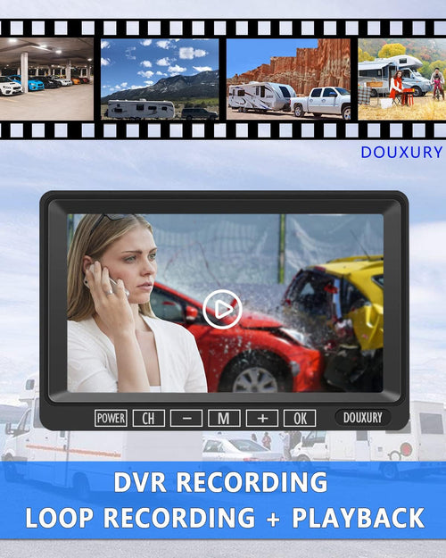 1080P Digital Wireless Backup Camera System 7'' Monitor IP69K Waterproof Night Vision W670