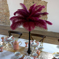 Burgundy Centerpiece with Black Vase T3837