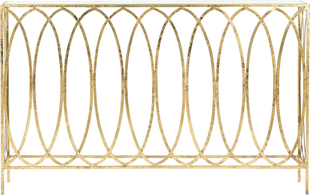 Gold Foil and Glass Console Table H788