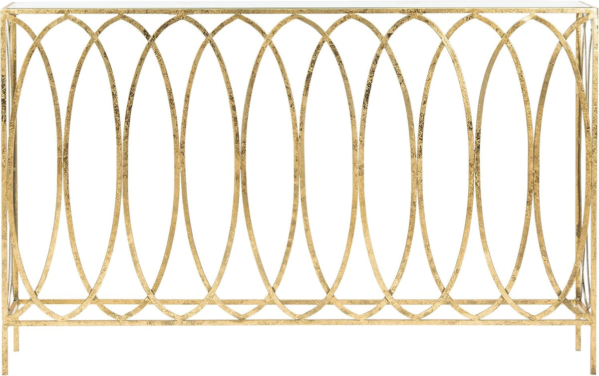 Gold Foil and Glass Console Table H788