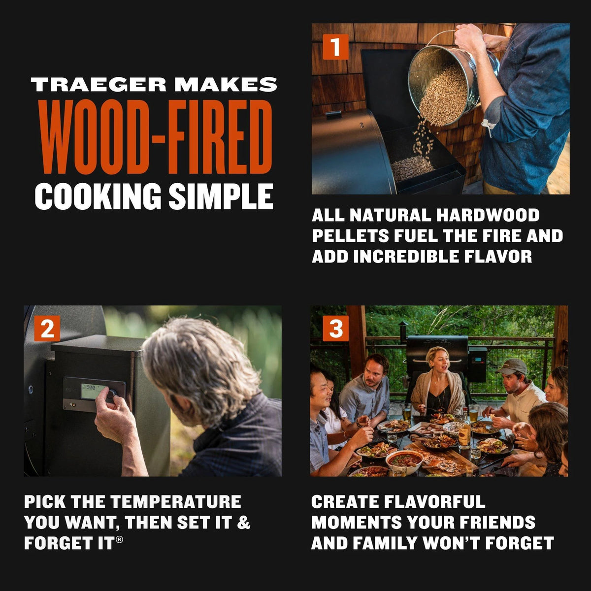 Black Wood Pellet Grill and Smoker W1380