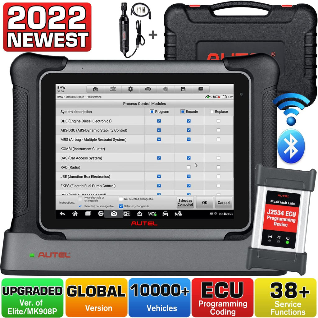 Autel Scanner MaxiSys Elite II, 2022 Newer Model, Hardware Same as Autel MS909, J2534 ECU Programming & Coding, Bi-Directional Control, 38+ Services G254763