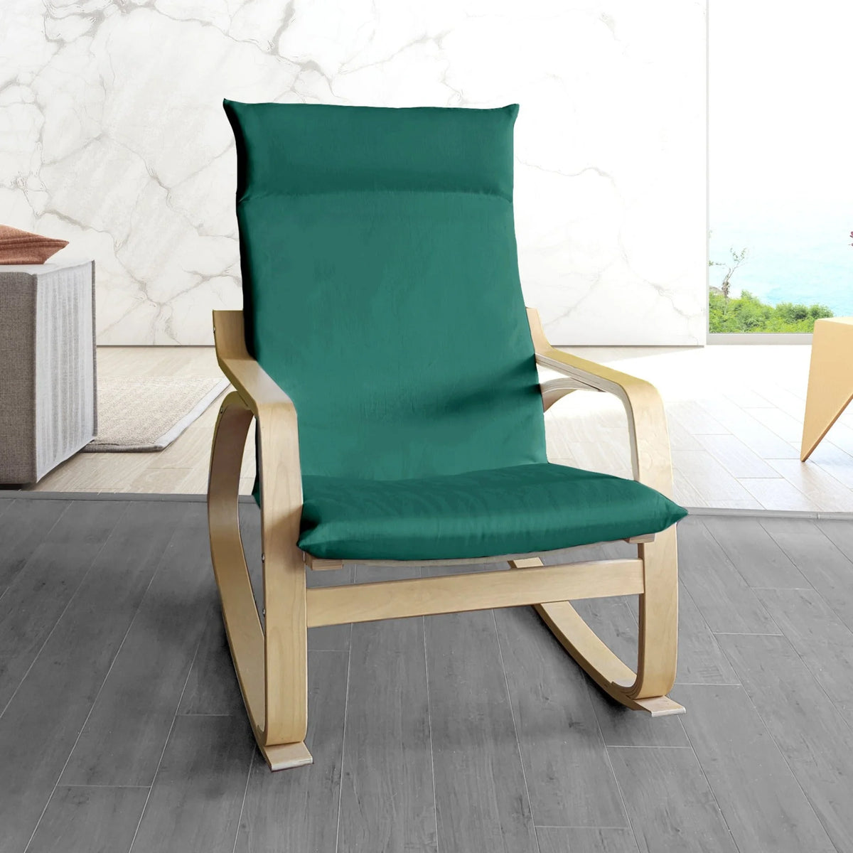 Velvet Forest Green Chair and Ottoman Covers B879700