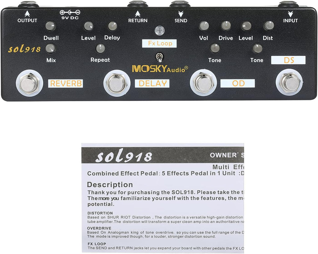 5-in-1 Multi Effect Guitar Pedal W9999