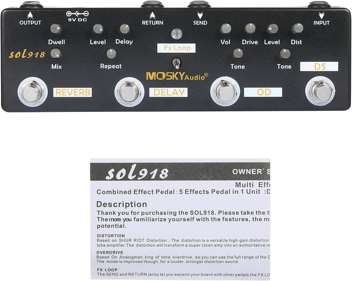 5-in-1 Multi Effect Guitar Pedal W9999