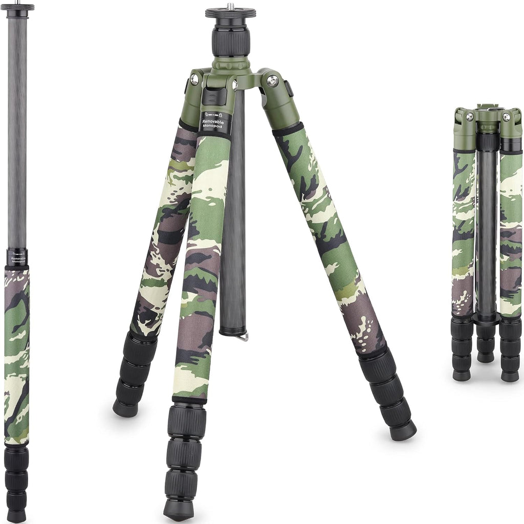 Carbon Fiber Tripod Monopod Heavy Duty Stand 360° Panoramic Ballhead H24978