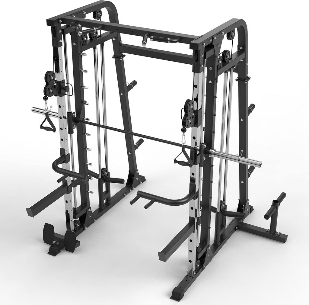 Smith Machine Power Cage with Weight Bar and LAT Pull-Down Systems G9472