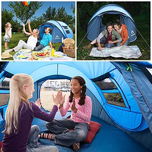 4 Person Pop Up Tent Waterproof Automatic Setup 2 Doors Instant Family Tent X263
