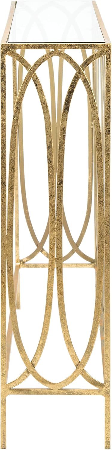 Gold Foil and Glass Console Table H788