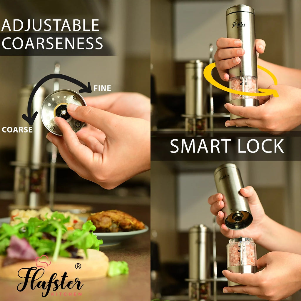 Battery Operated Electric Salt and Pepper Grinder Set C6556
