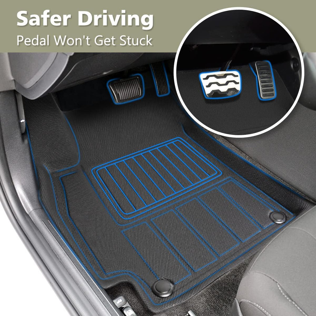 All Weather TPE Car Floor Mats Cargo Liner Black G97069