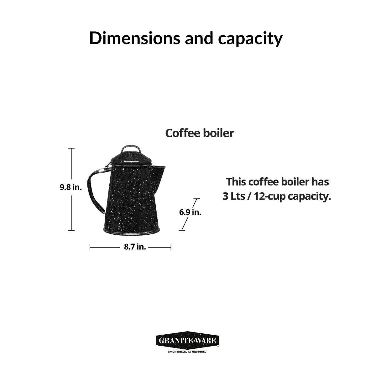 3 Qt Enameled Steel Coffee Boiler U805133
