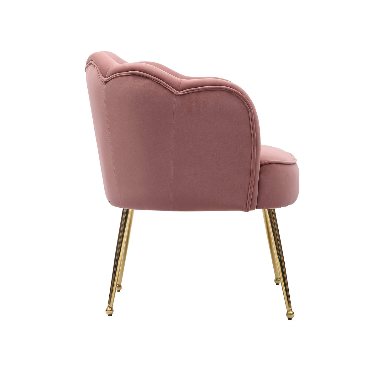 Blue Velvet Accent Chair with Gold Metal Legs R928