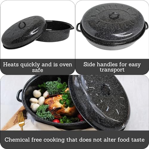 Black Covered Oval Roaster with Lid V643597
