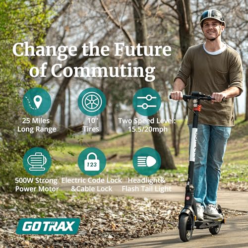 Electric Scooter with 500-650W Motor, 10"/11" Tires, 25-45 Miles Range, 20-38MPH Top Speed, Foldable F3674