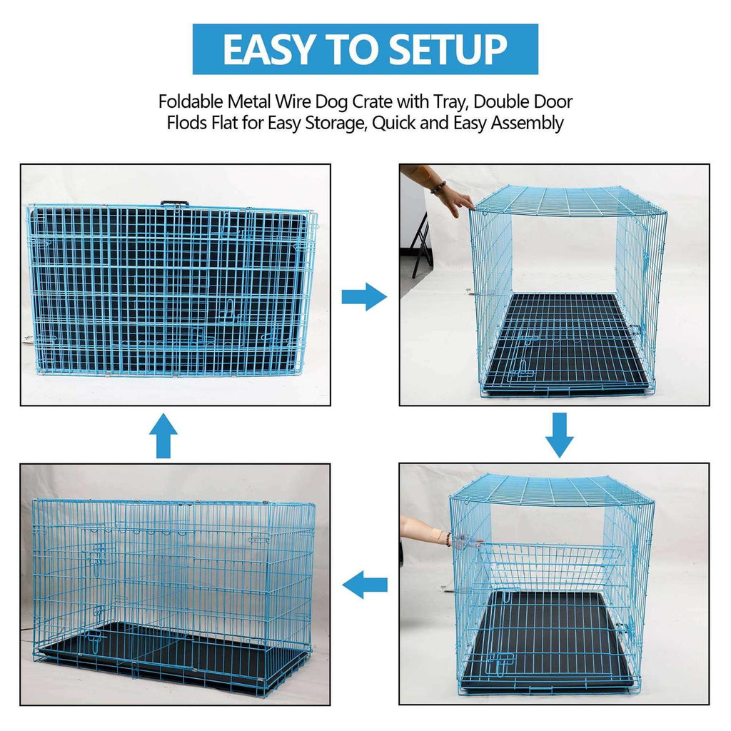 Folding Dog Cage Double Door C804